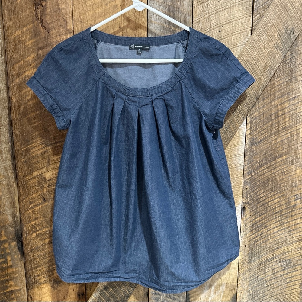 Adrianna Papell Women’s 100% cotton Short Sleeve Top Size Small